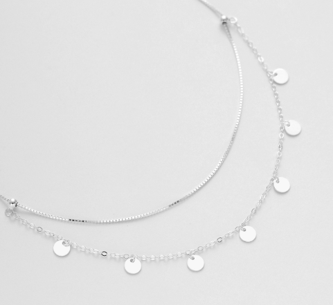 Double Layer Disc Necklace Image 2