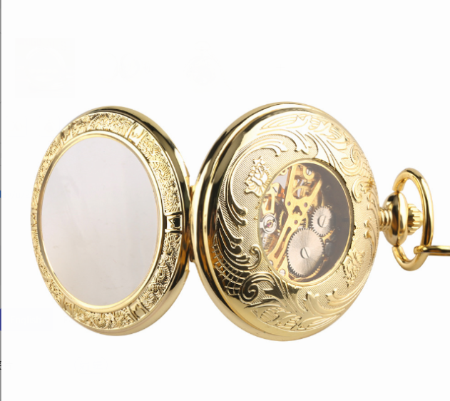 Gold Mechanical Pocket Watch Front View
