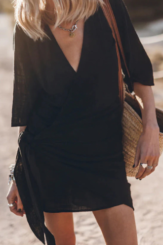 Lightweight Wrap Mini Dress