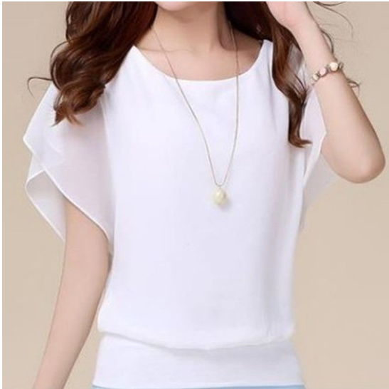 Slim Bat Sleeve Chiffon Shirt