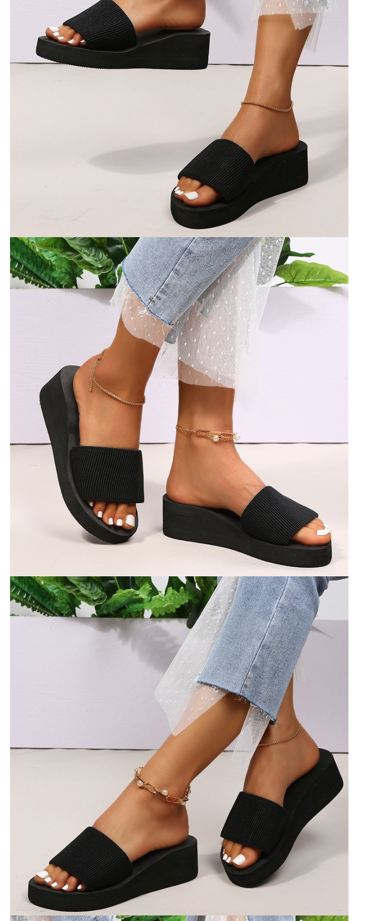 Knitted Wedges Slippers