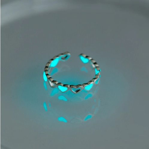 Glow-in-the-dark Heart Adjustable Ring 3