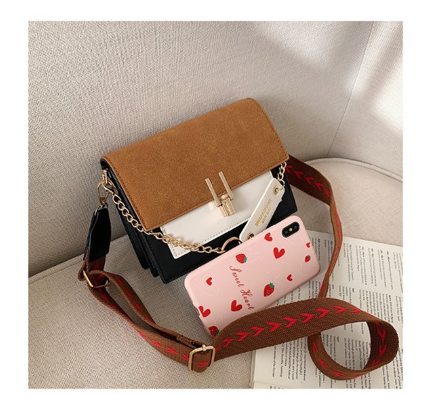 Color-Block Mini Square Bag in Blue