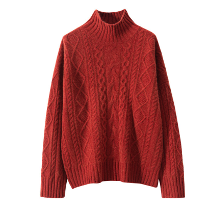 High-neck red sweater image 5