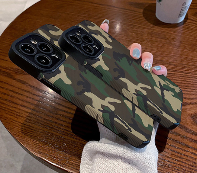Jungle Green Digital Camo Phone Case Side View