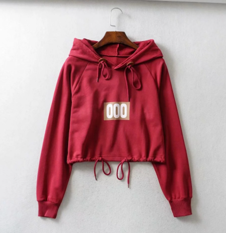 Cropped Hoodie Red
