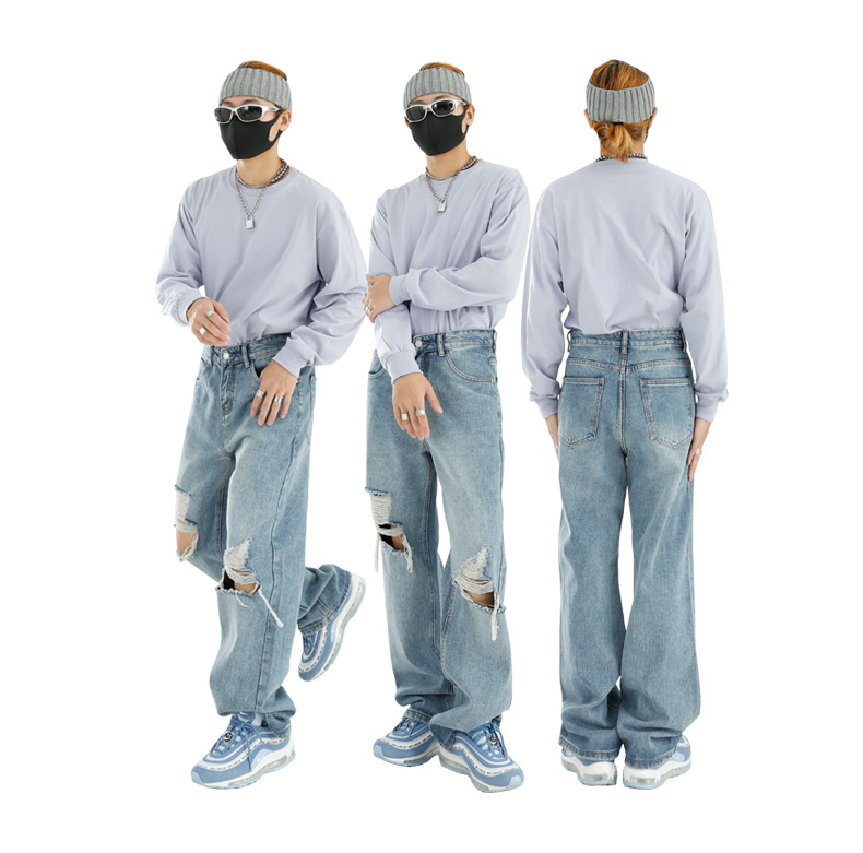 Ripped Casual All-Match Jeans - Side View