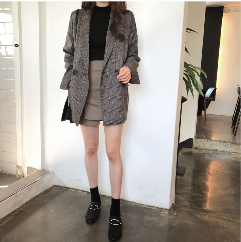 Double-breasted blazer back view