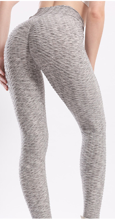 Leggings de Fitness Taille Haute Effet Pêche with jacquard design