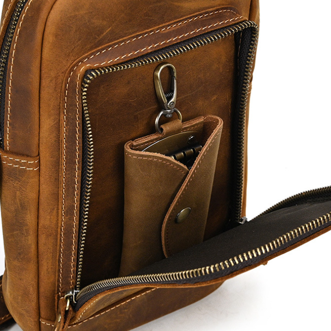 Men's Leather Chest Bag Image 2