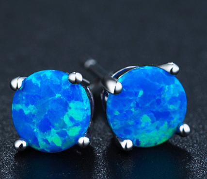 Opal Earrings Blue