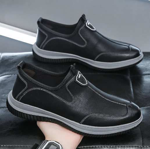 Kally Men's Leather Sneakers - Black