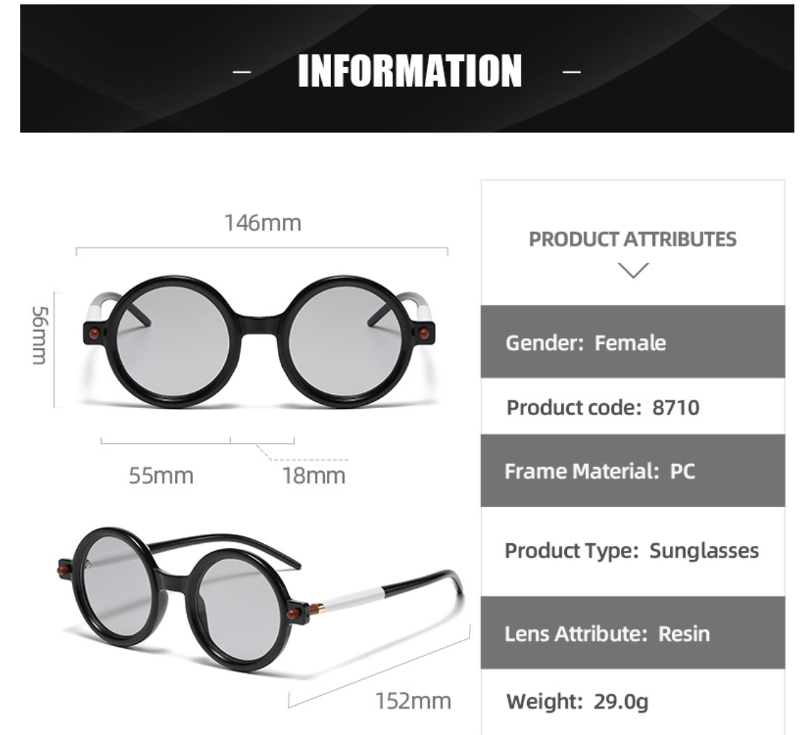 Sutton Retro Sunglasses - Black Leopard