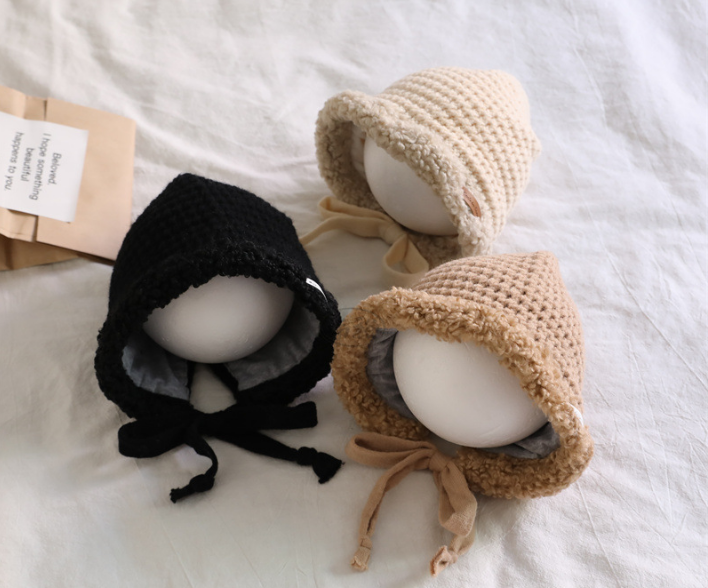 Cute Strap Plush Thickened Warm Knitting Wool Hat - Image 2