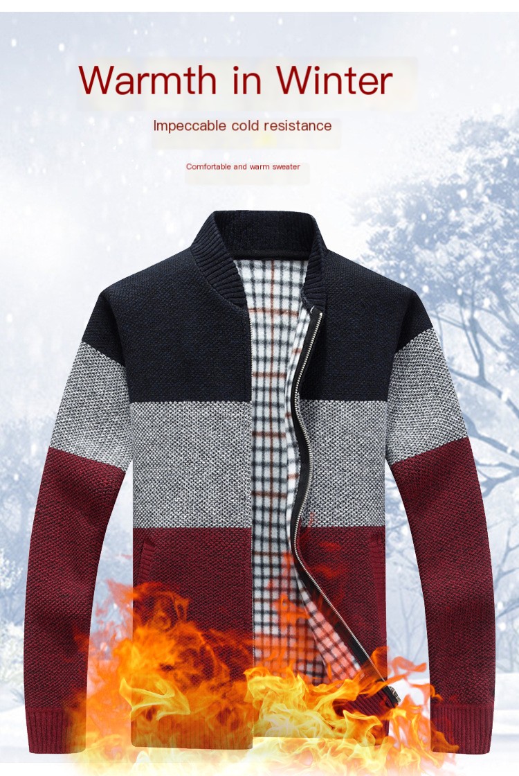 Winter Men's Fleece Cardigan - Image 2