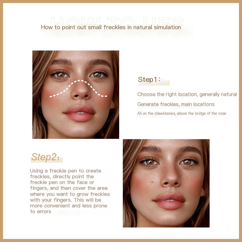 Natural Lifelike Freckle Pen Soft Brown Freckle Pen Makeup Waterproof