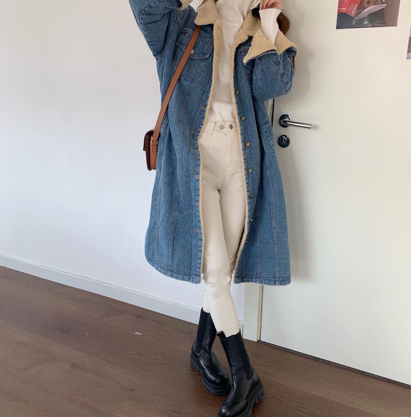 Slim And Thick Warm Denim Cotton Jacket Image 1