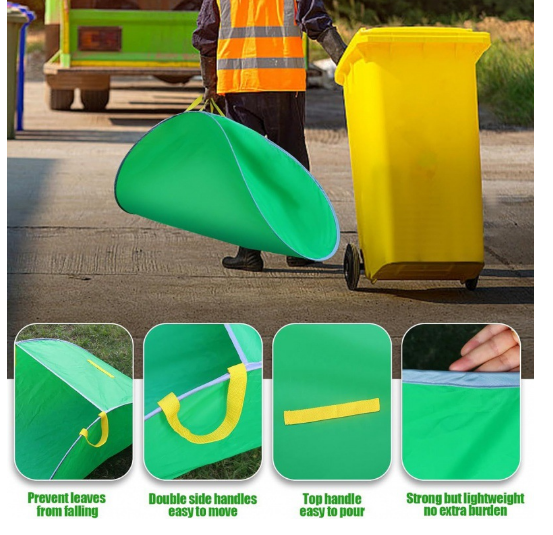 Garden Genie Leaf Collector in use