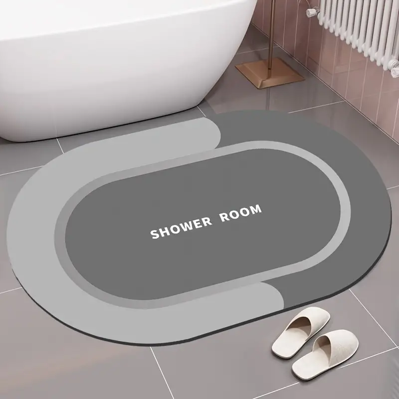 Modern Green Oval Bath Mat 2