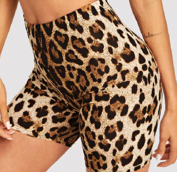 Leopard Print Bodycon Shorts