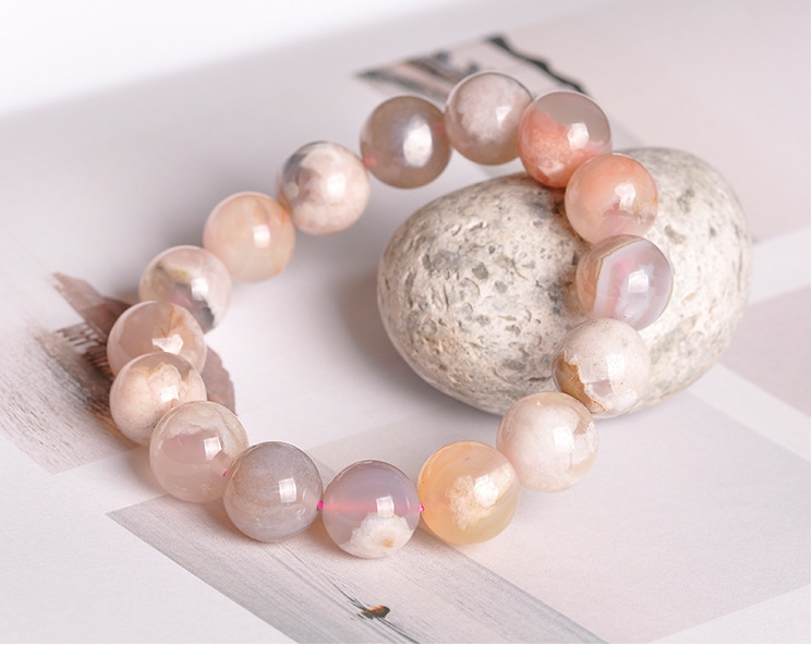 Different Sizes of Sakura Agate Bracelet