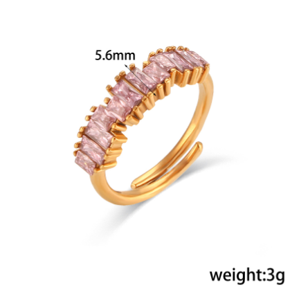 Adjustable Ring with Zircon