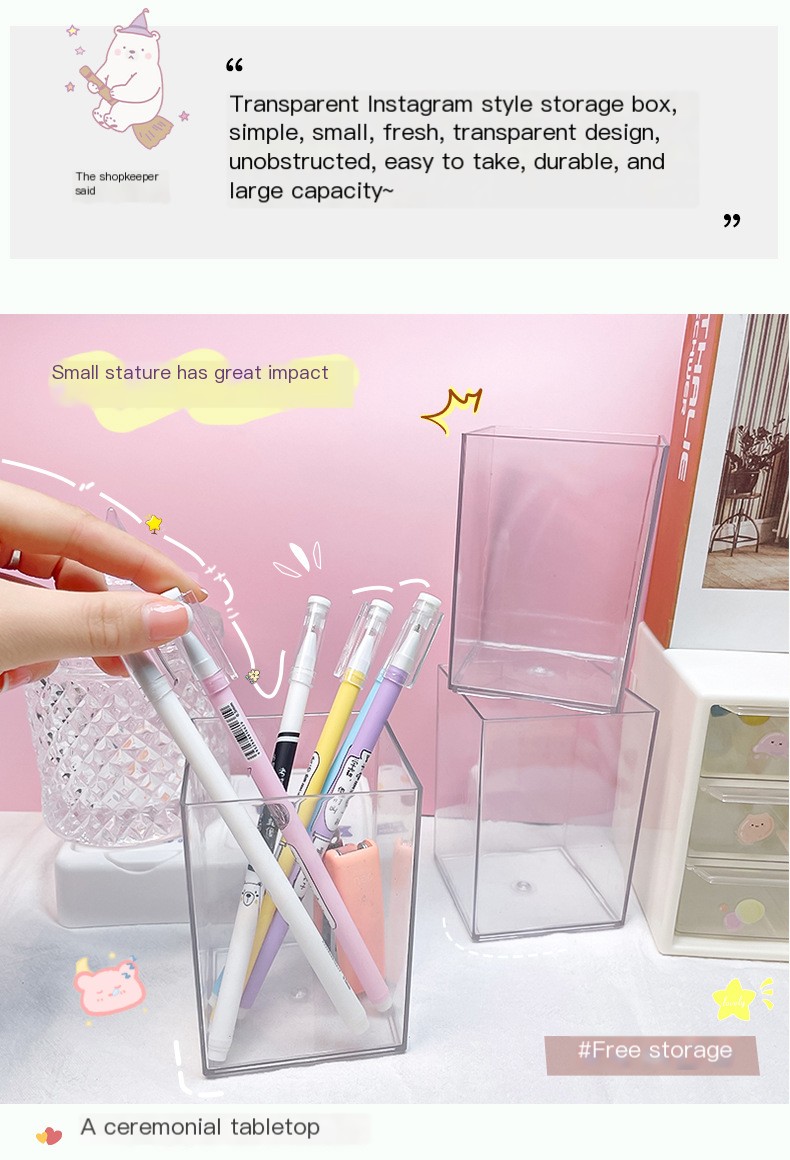 Cute pen holder on desk