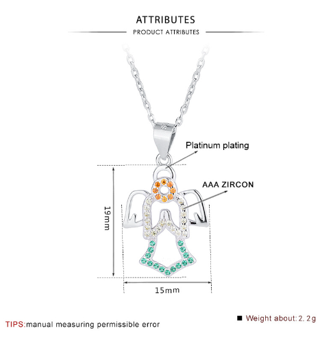 S925 Silver Angel Pendant Image 2