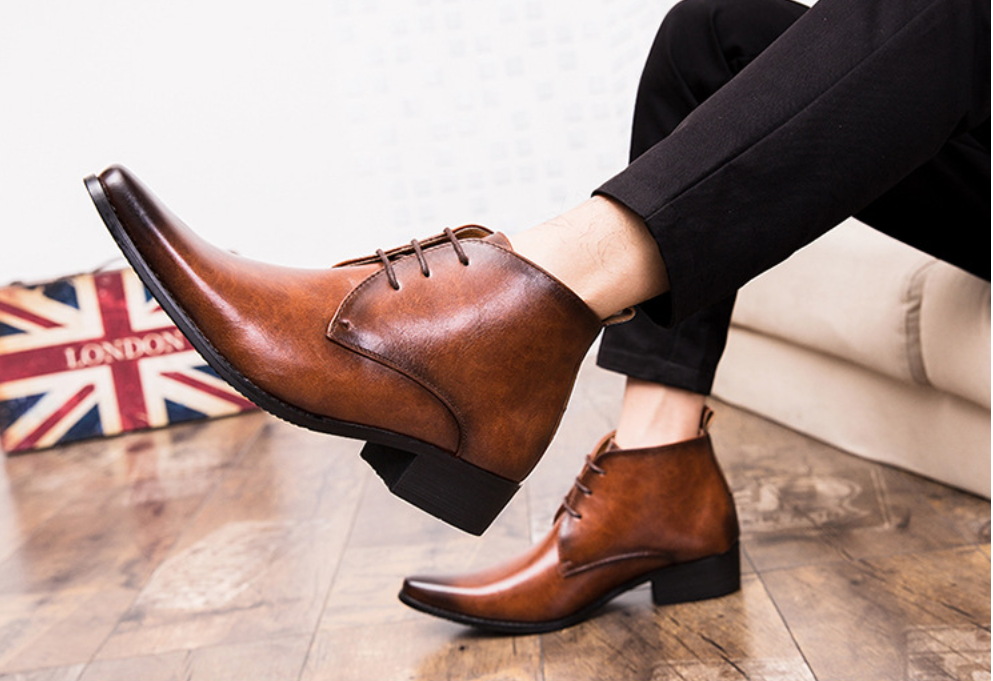 Stylish black leather shoes