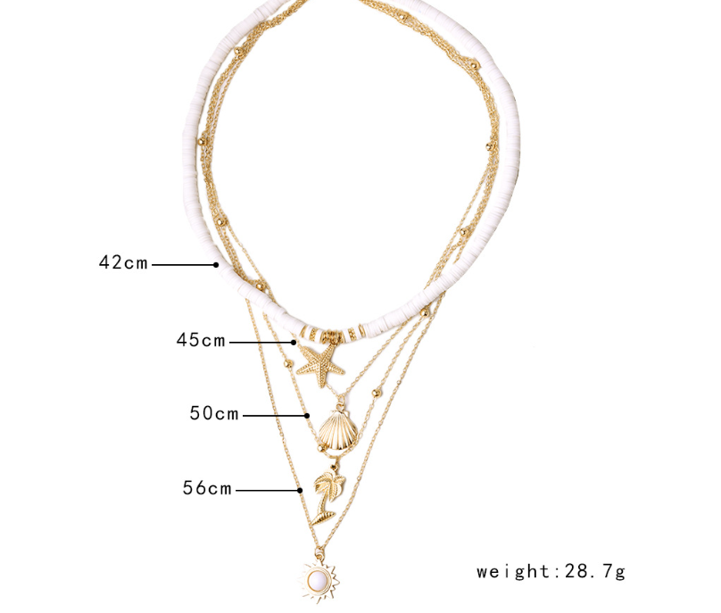 Soft Clay Starfish Shell Pendant Necklace Image 1