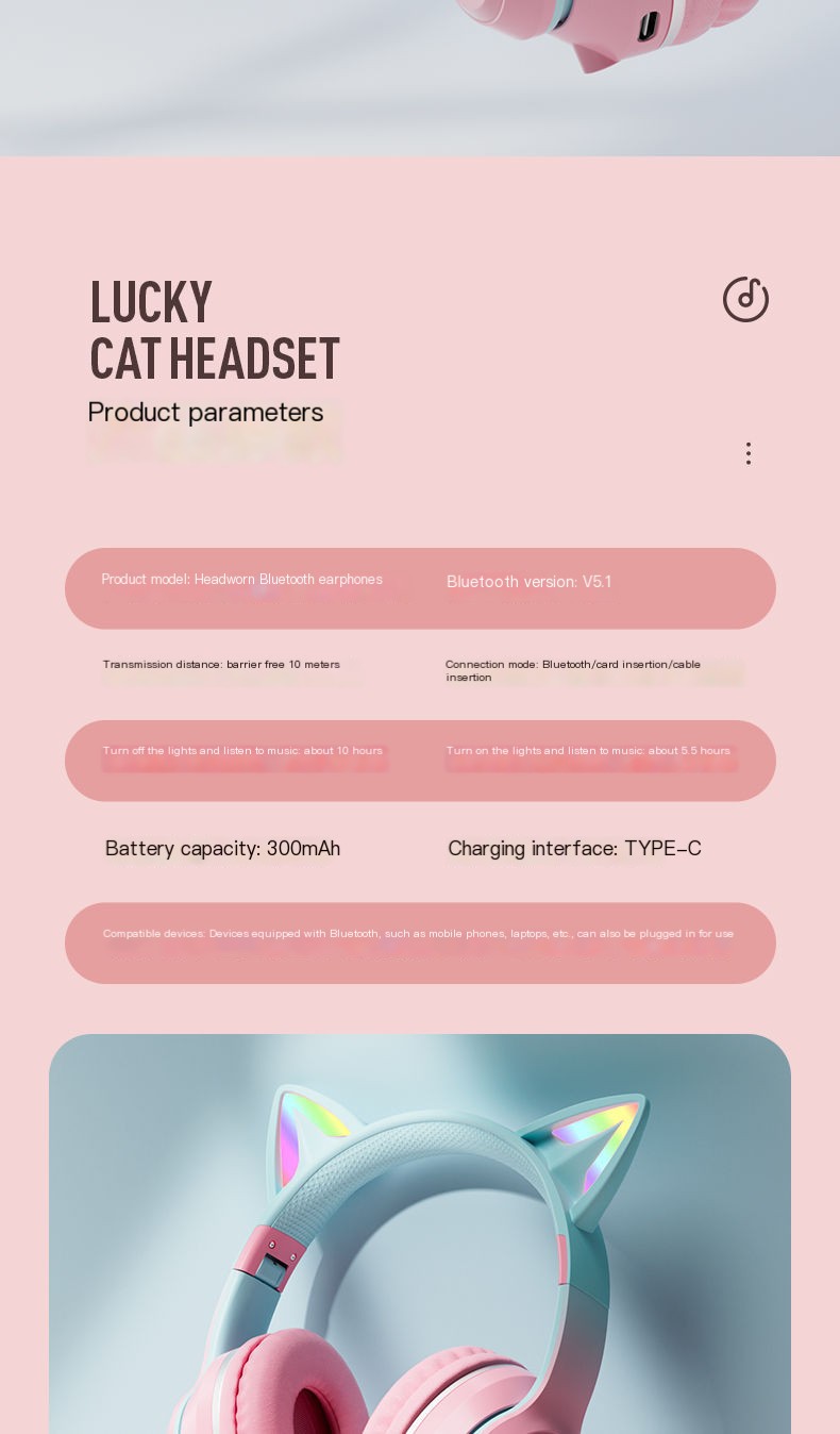 Stylish Cat Ear Headphones