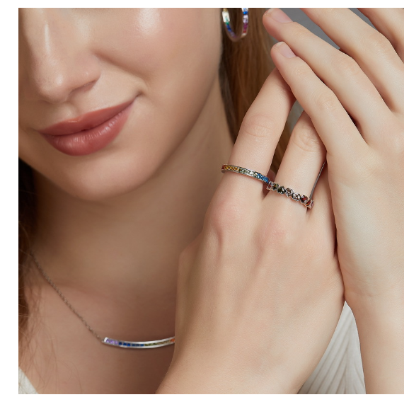 Mini Ring with Multicolored Hearts 6