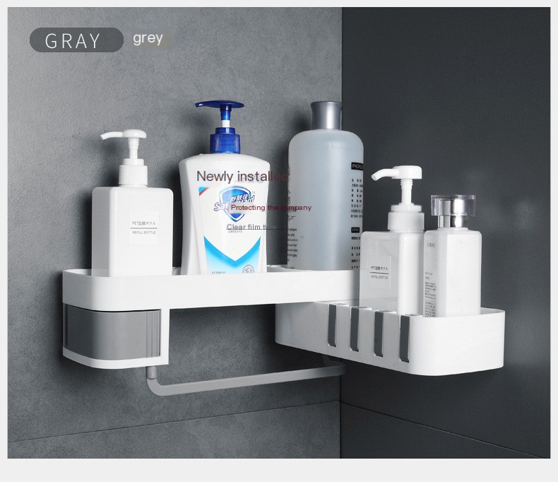 Multi-Functional No-Drill Bathroom Storage Rack Image 4