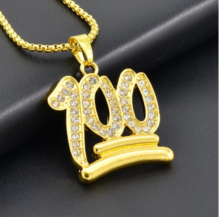 Collar con colgante de aleación inspirado en el hip-hop