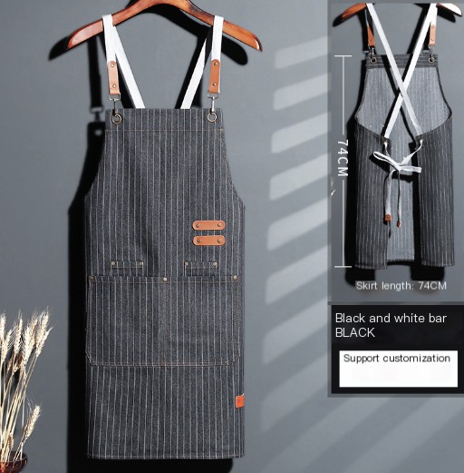 Cowhide Strap Denim Apron - Style 2