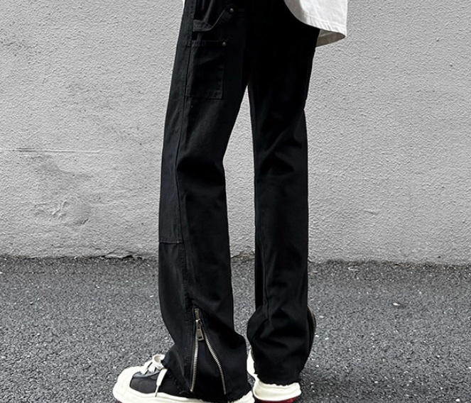 Vintage Street Structure Zip Loose Straight Jeans 6