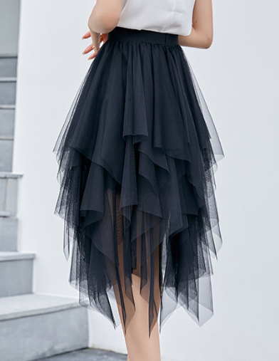 Irregular Mesh Skirt Image 4