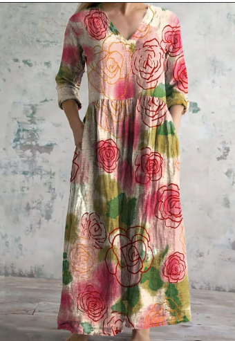 Vintage Floral Print Dress 4