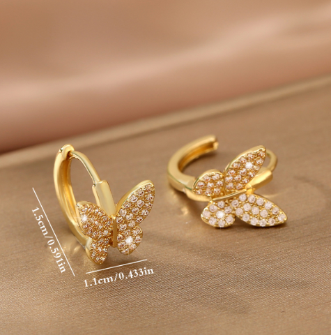 S925 Sterling Silver Butterfly Ear Cuffs