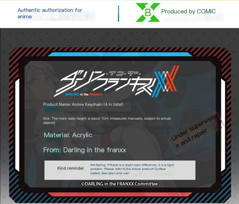 DARLING in the FRANXX 02 Keychain Image 1