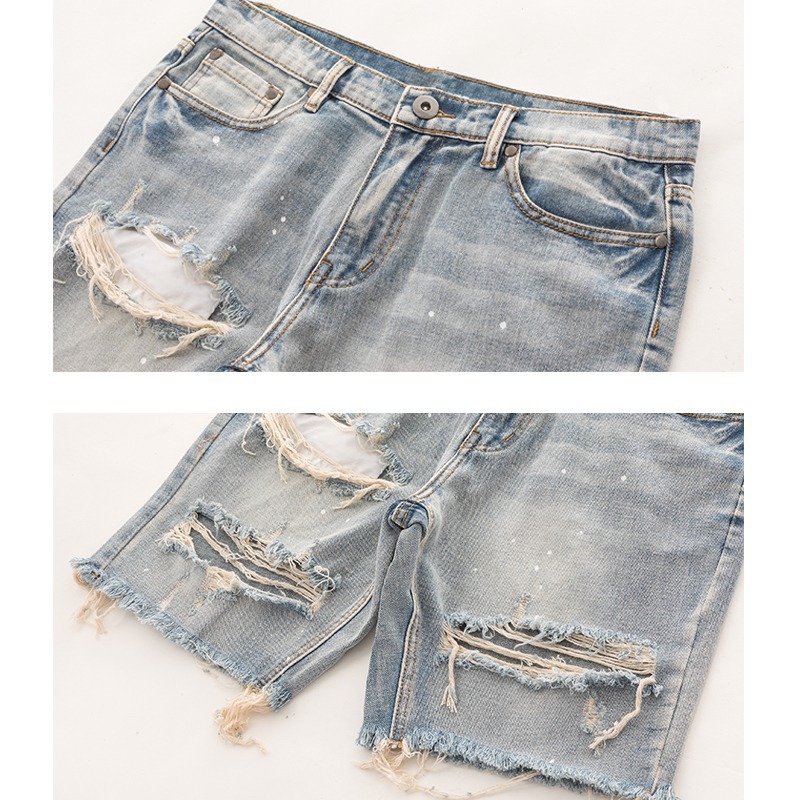 Casual Look with Washed Denim Shorts
