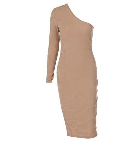 Oblique Shoulder Dress Style 4