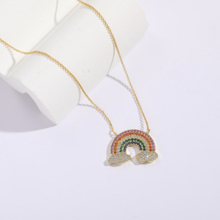 Rainbow Lock Chain Necklace