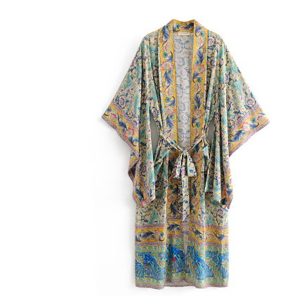 Fengwei Print Long Kimono Cardigan Image 1
