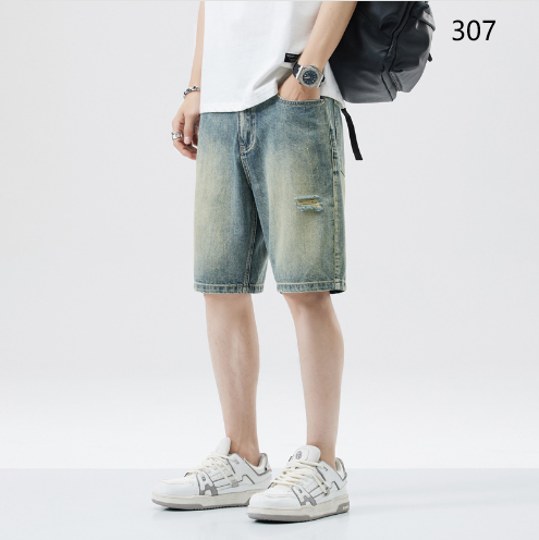 Casual Men's Cotton Shorts Jeans 5
