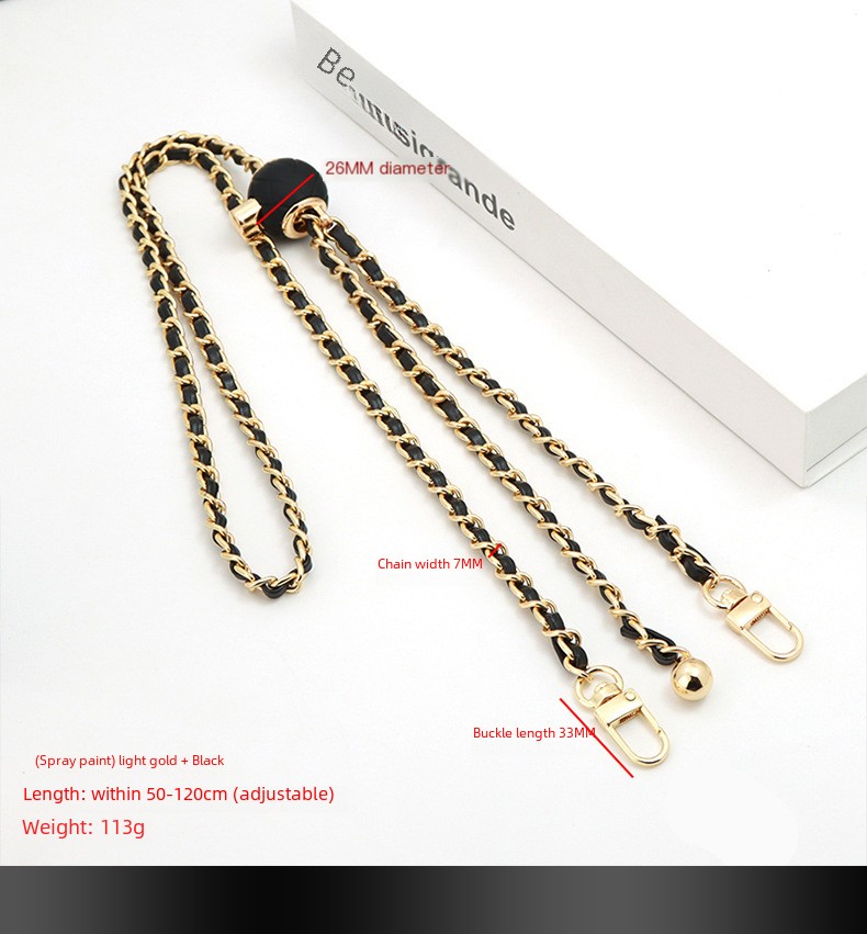Chanel style bag shoulder strap messenger bag with high sense women's bag chain universal mobile phone chain adjustable gold bead bag chain
