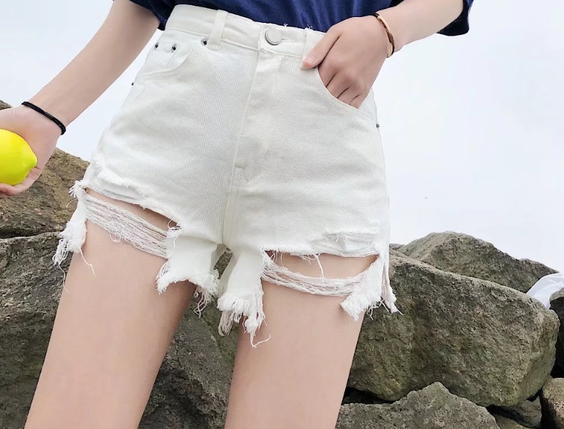 Ripped Denim Shorts 3