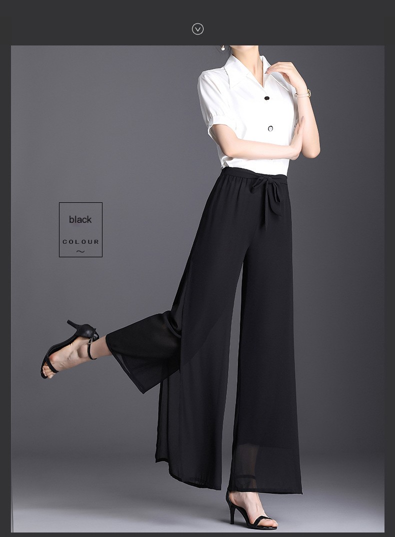 Chiffon Wide-Leg Pants