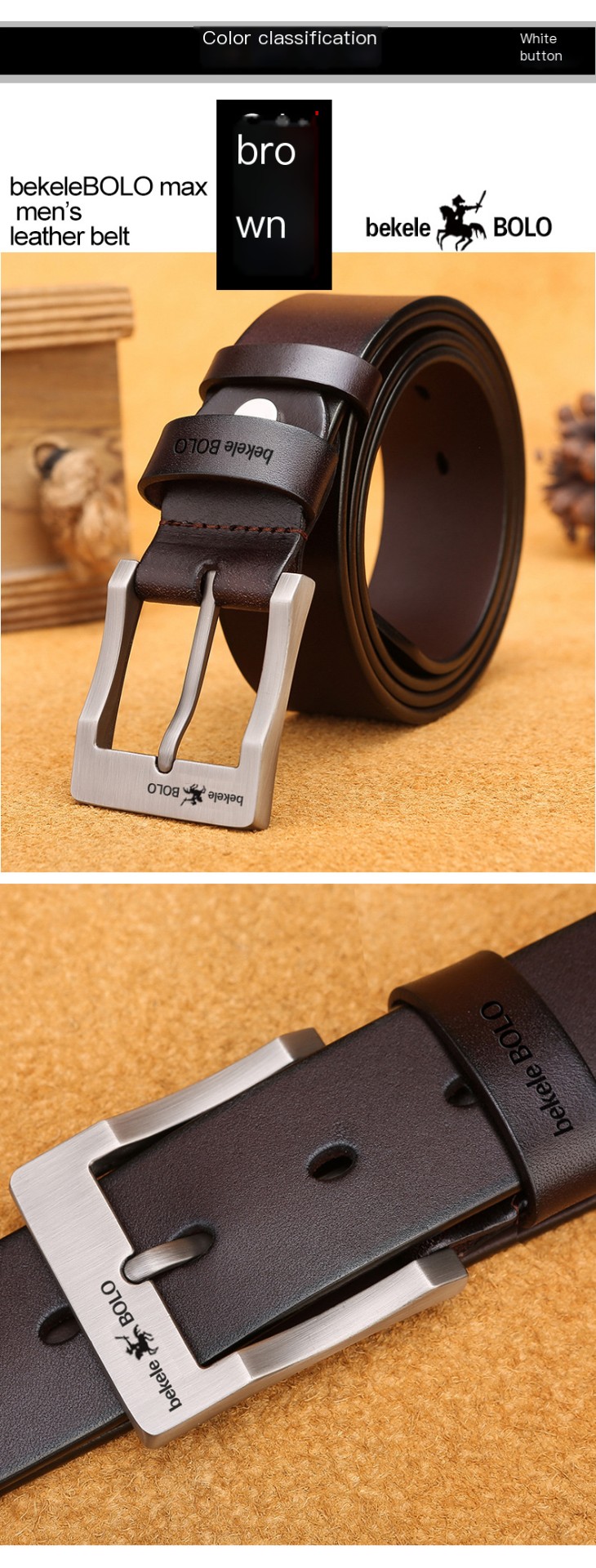 Genuine Leather Belt - Black Buckle Black