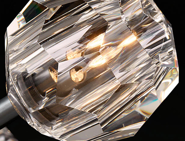 Balle Clear Crystal Grand Wall Sconce - Close Up
